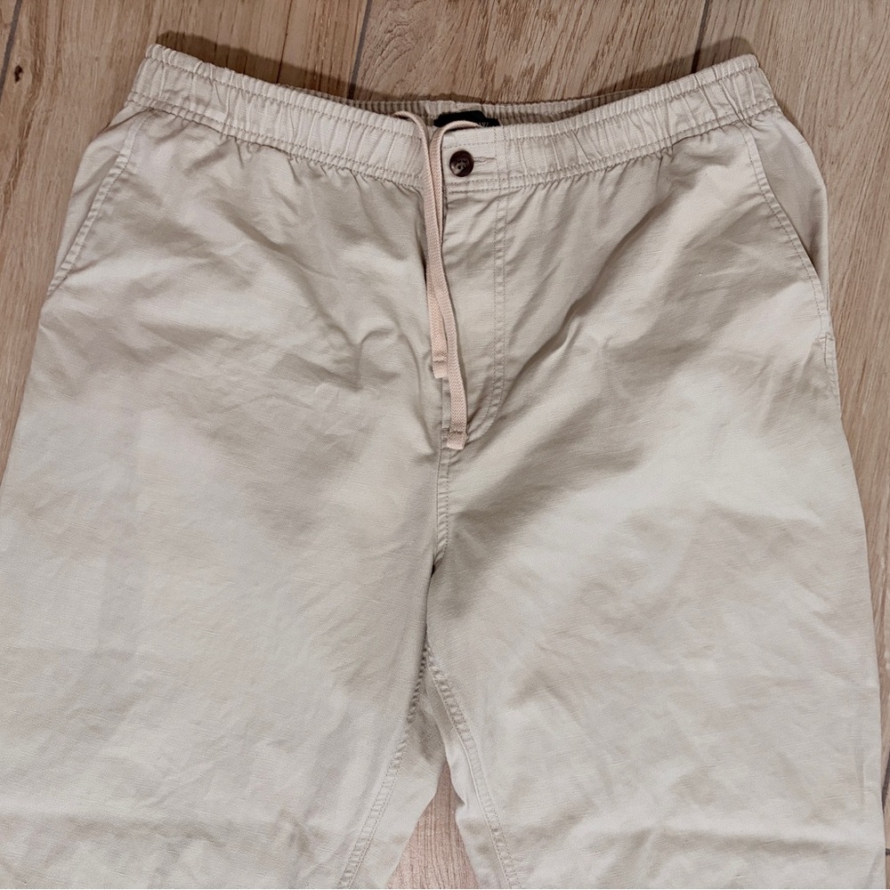 Large - J Crew Stone Linen Cotton Blend Pier Pant Classic Fit. Drawstring